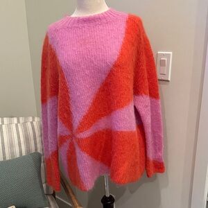 Vibrant Pink and Orange Women's Sweater